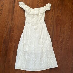 Strapless off the shoulder white dress